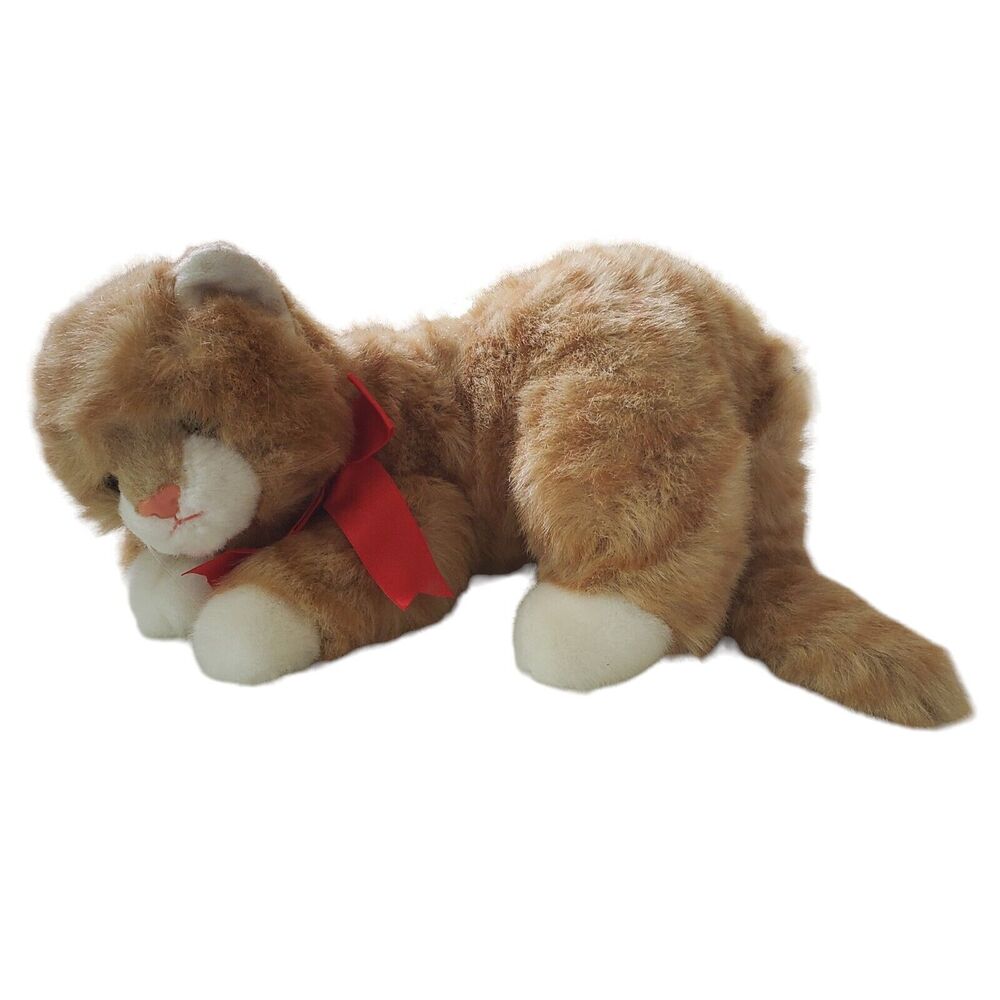 Vintage 1995 Ty Al E Kat Orange Tabby Kitty Cat Stuffed Beanbag Plush 14” No Tag